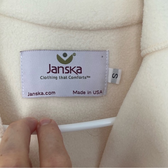 Janska, Coat Clothing that Comforts, Brown Button Ruffle Collar Pockets Size S - Picture 5 of 9